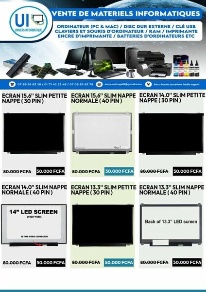 Écran ordinateur portable ( Toutes Tailles )