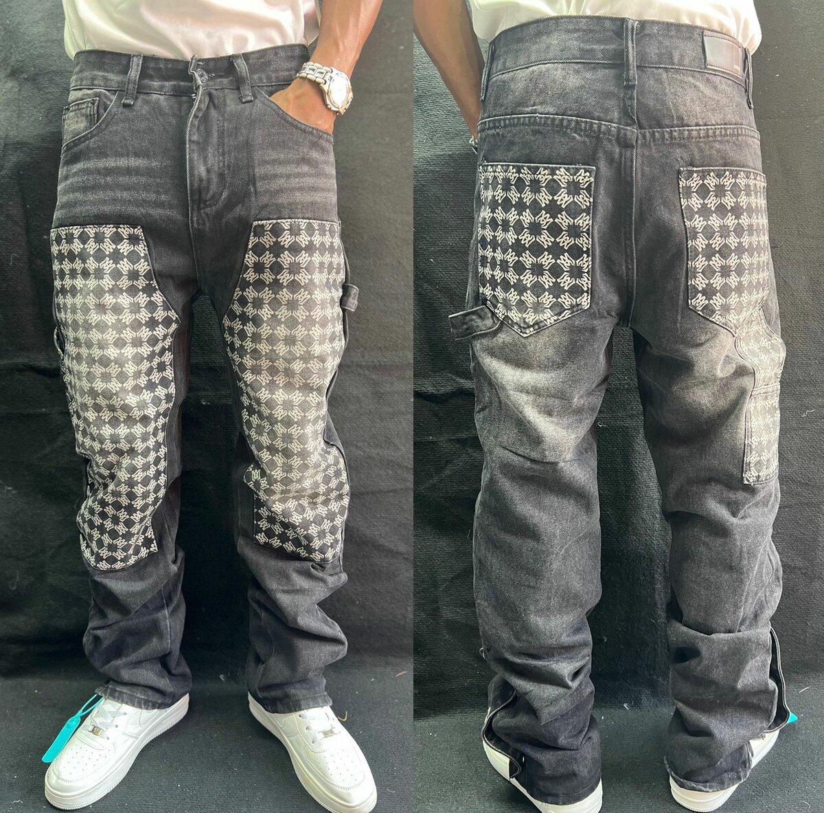 Jean patchwork tendance homme