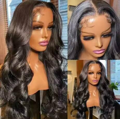 Perruque longue lisse brune naturelle