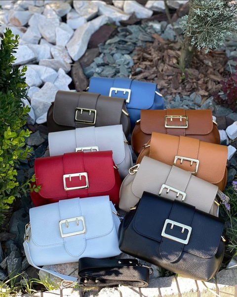 Сумочка-багет из зернистой кожи