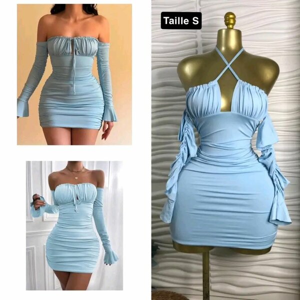 Robe sexy bustier bleu
