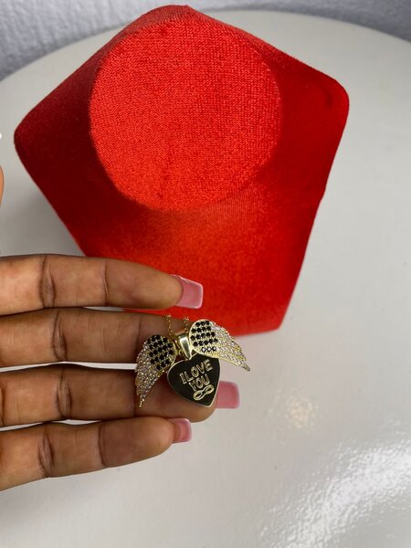 Pendentif Cœur Papillon Doré