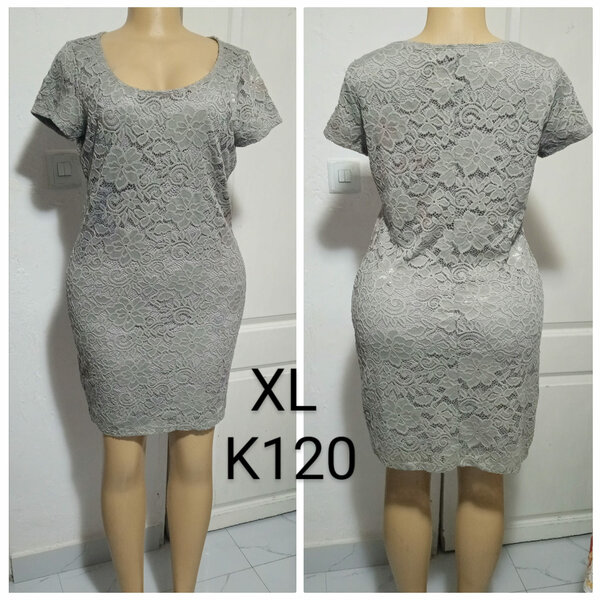 Women's grey lace dress, size XL