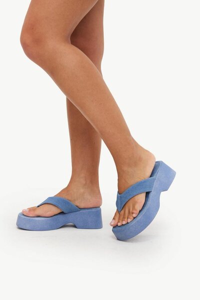 Sandales à plateforme bleu