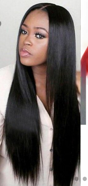 Perruque raide noire