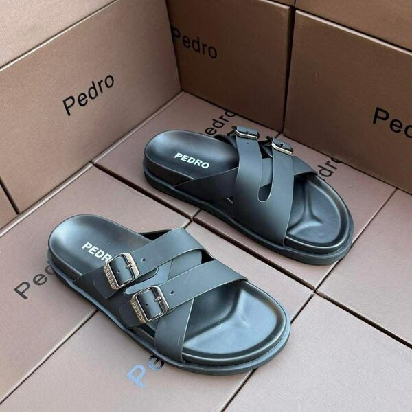 Sandales Pedro en cuir noir