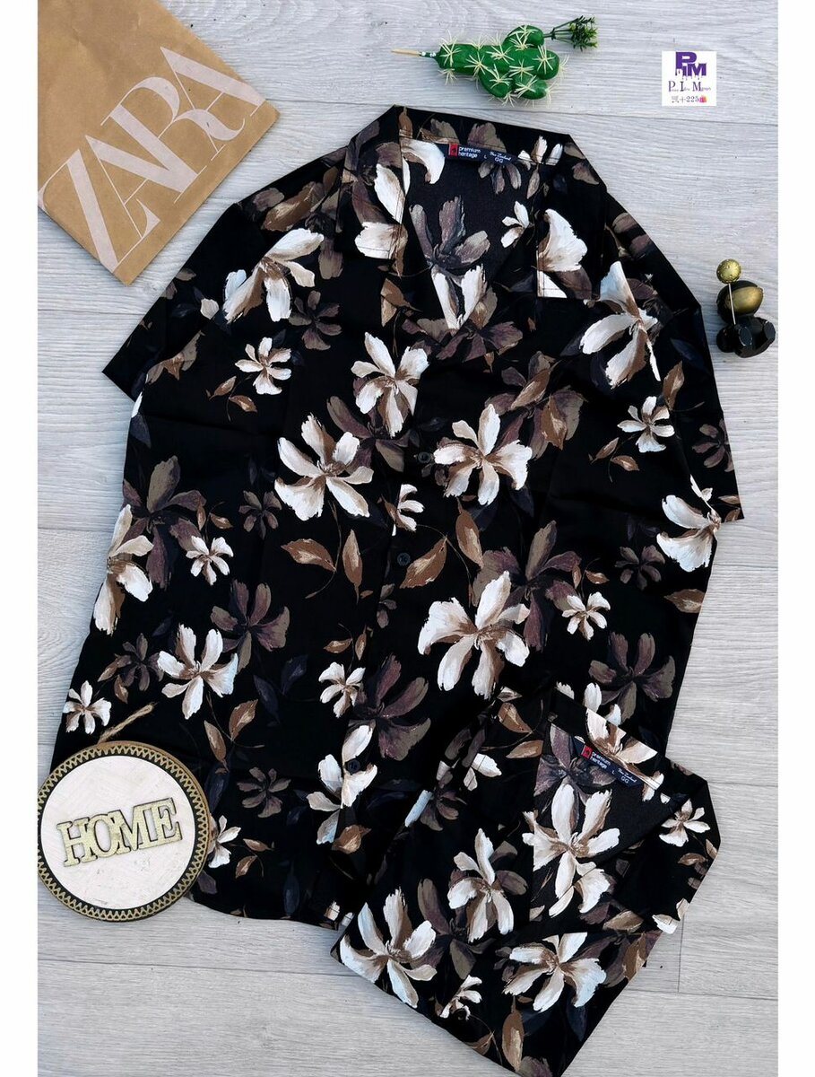 Chemise à motifs tropicales