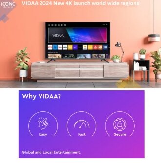 ICONIC LED TV 55" Smart 4K UHD 55VBL24- VIDAA TV-2GB RAM (DDR3) & 32GB ROM - Certified VIDAA Smart + 4K+ Bezel-less LED - 1 Years Official Warranty - (NEW MODEL) Best & Good Price !