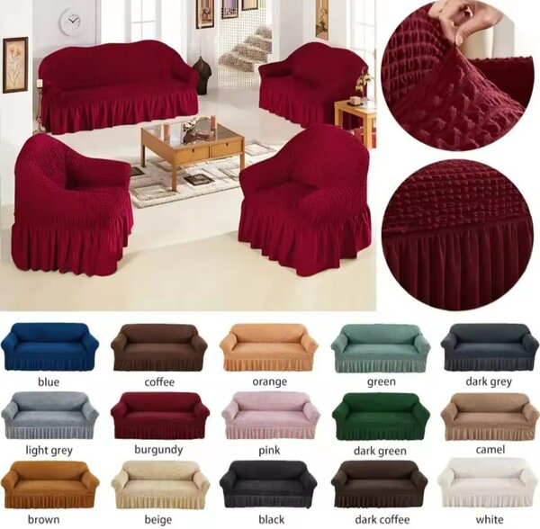 Housse de canapé extensible élégante en treillis à bulles 3D