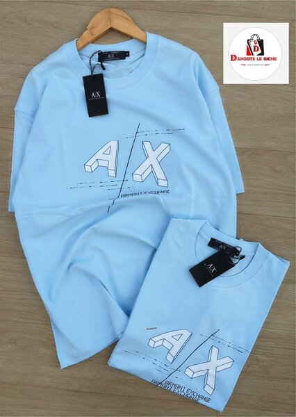 T-shirt bleu graphique pour homme