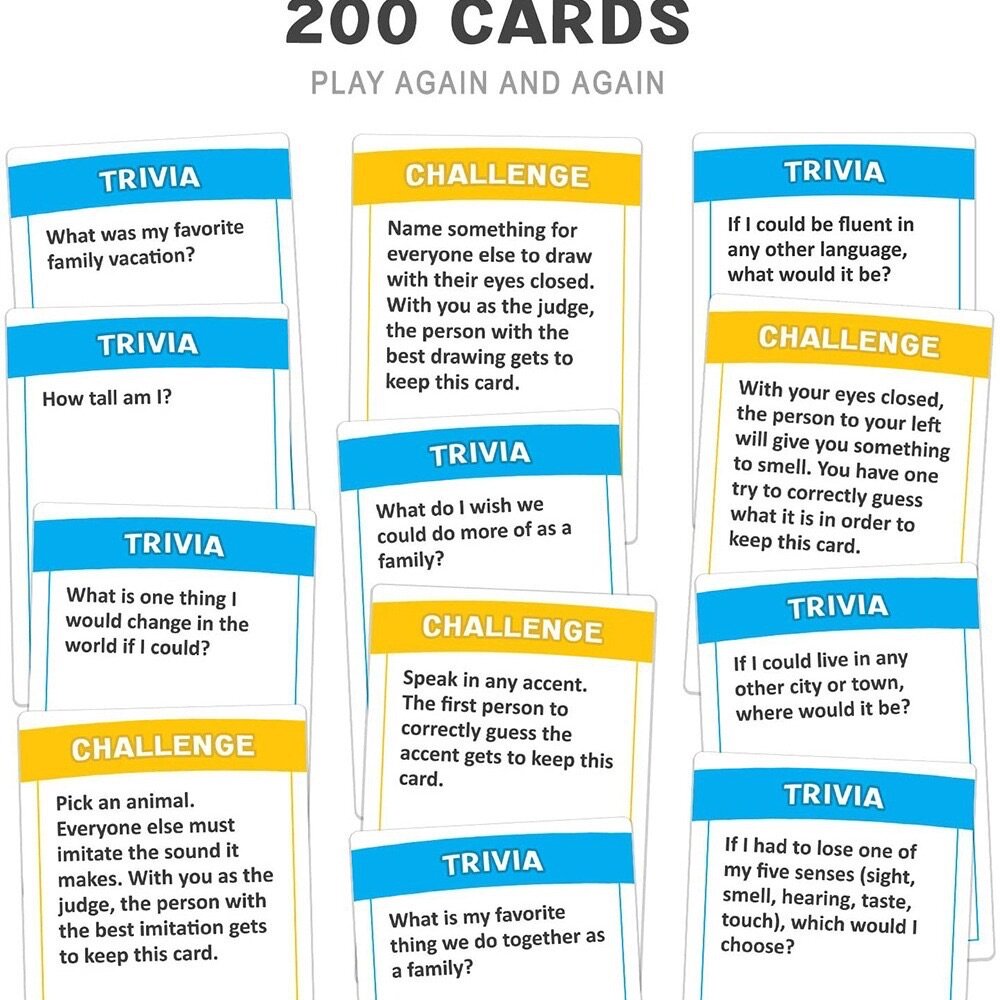 DO YOU REALLY KNOW YOUR FAMILY? card game