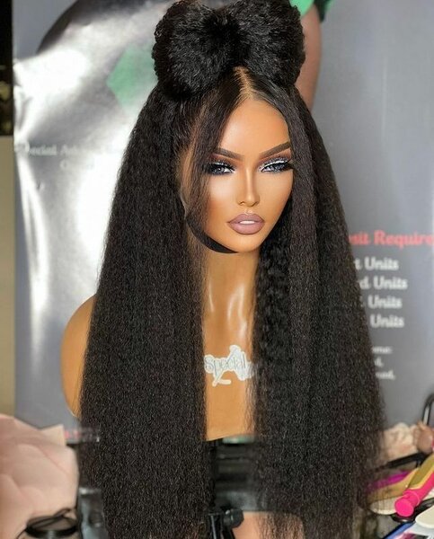 Blackgoldwigs_styles.   Natural Kinky Yaki.. 100% Human Hair