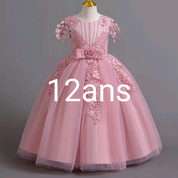 Robe de soirée rose fillette