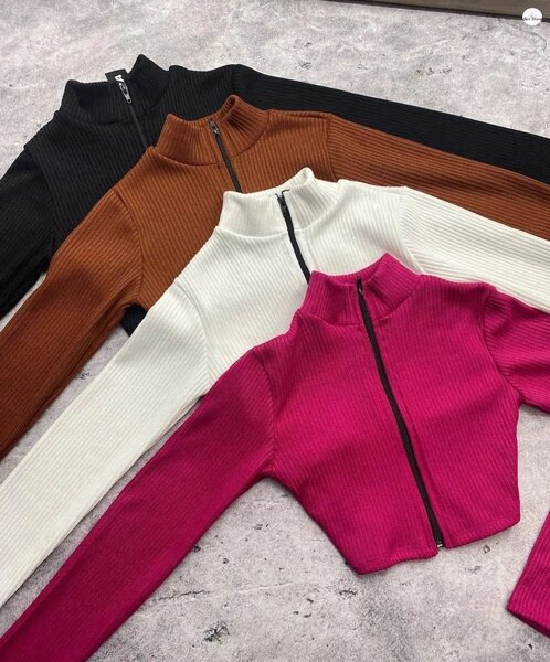 Haut court zippé femme