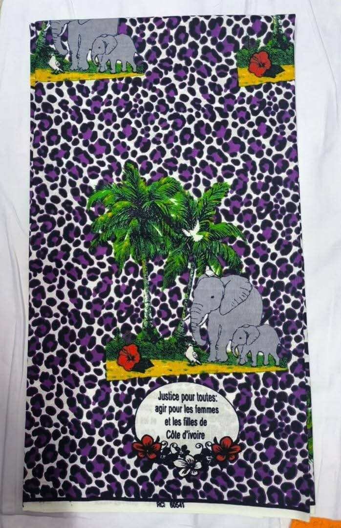 Tissu Africain Élégant Elephants