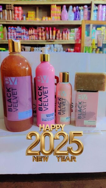 Peeling soap, black velvet and Miracle DERM lotion