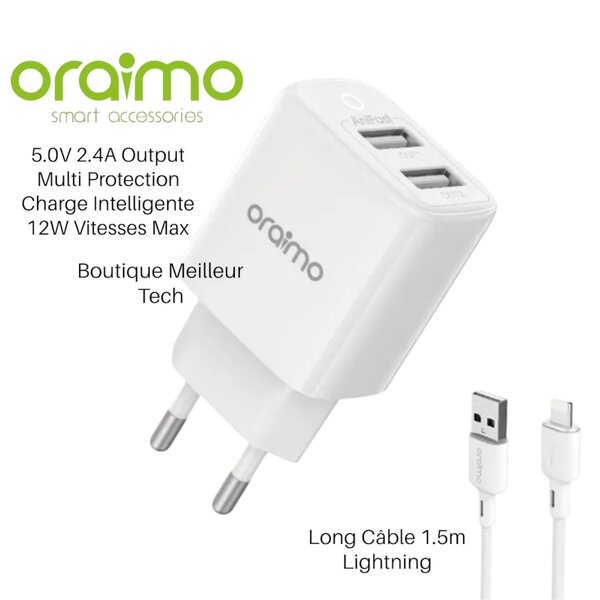 Chargeur IPhone  2 Ports Fire