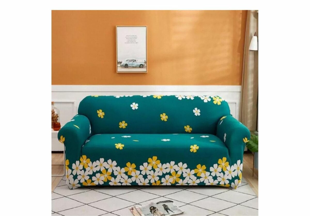 Housse de canapé extensible géométrique