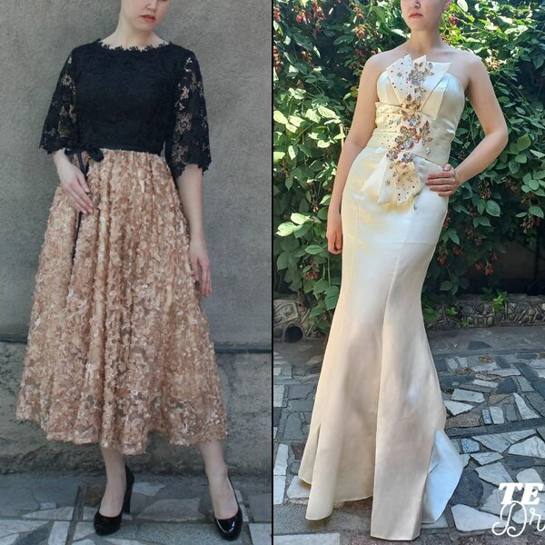 Вечерние платья французской длины и в пол