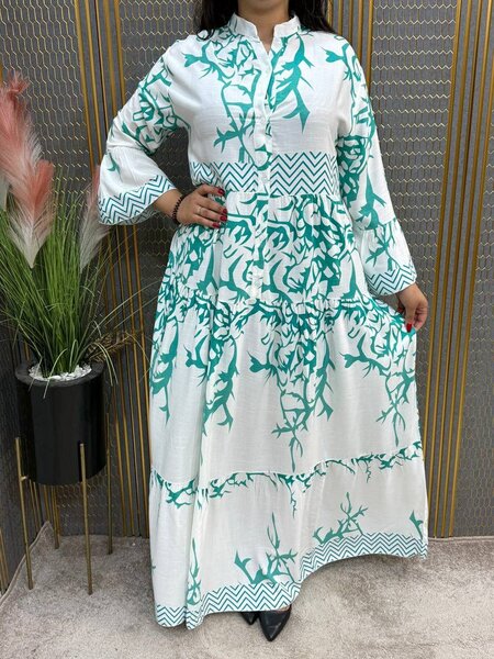 Robe longue en coton imprimé