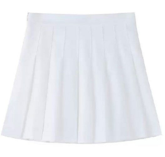 Short pleated skirt white