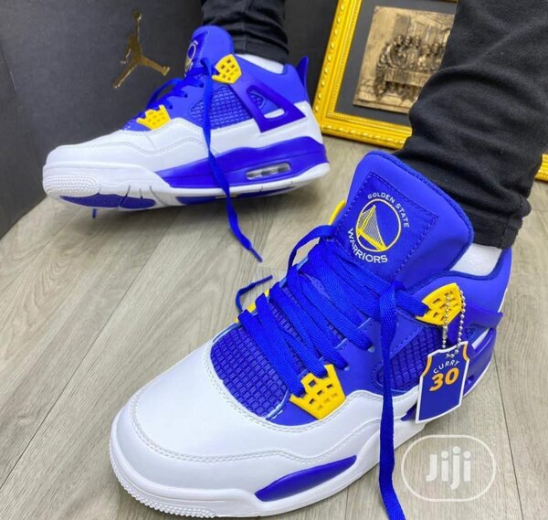 Jordan 4 blue &white