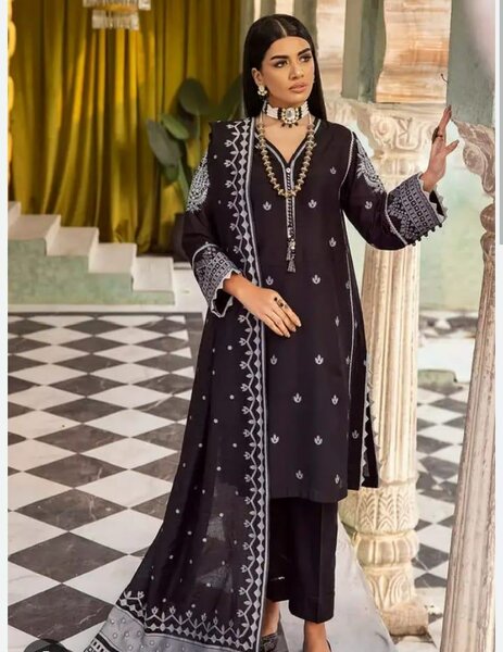 3 piece printed suit lawn