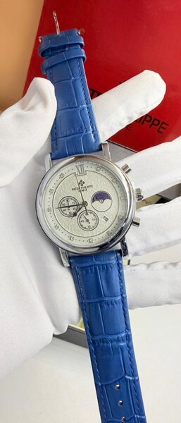 Montre homme cuir bleu luxe