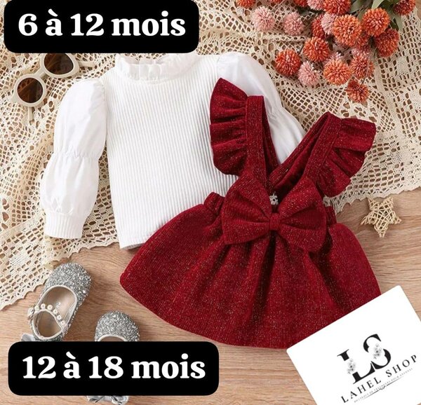 Robe bébé rouge à volants