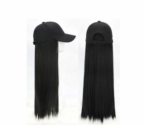 Casquette avec perruque longue