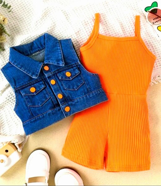 Ensemble Fille Orange et Jean