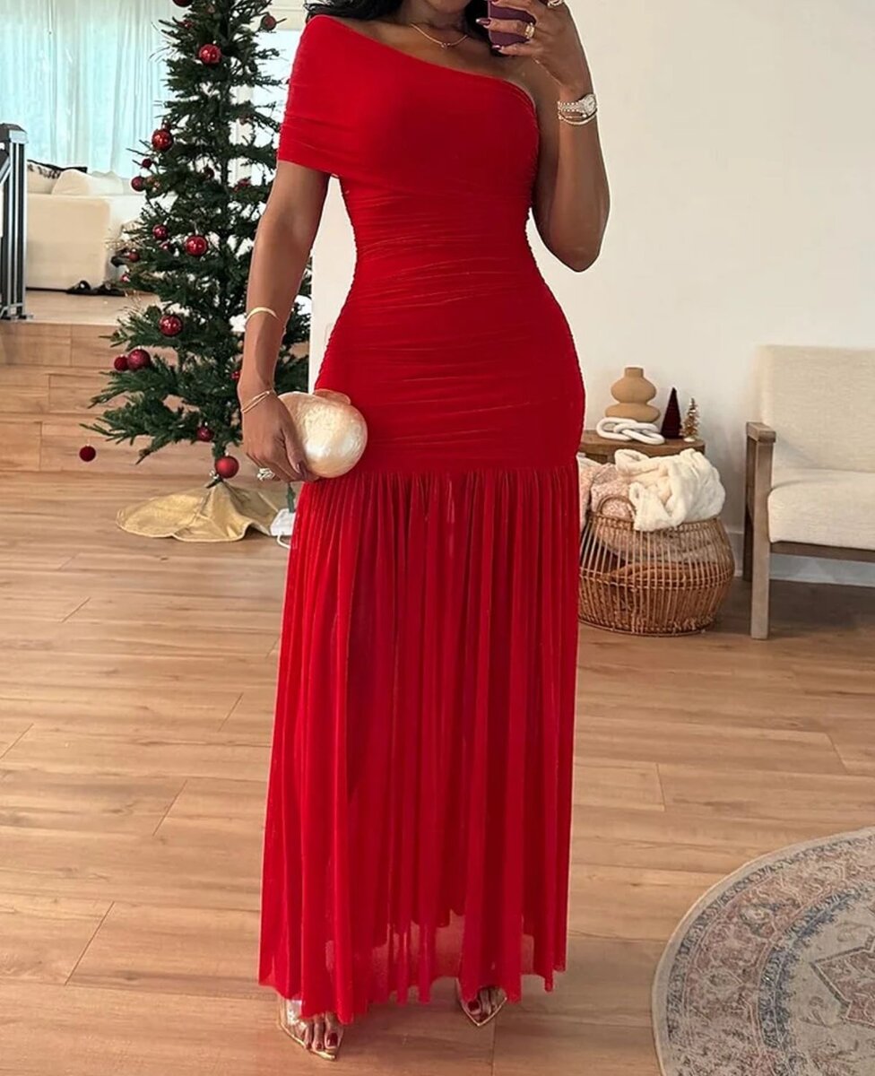 Robe de soirée asymétrique élégante