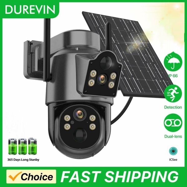 Caméra de surveillance extérieure solaire PTZ, dispositif de