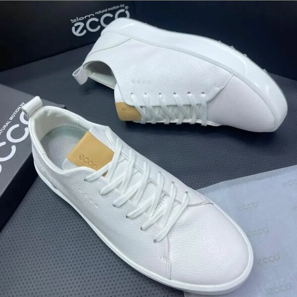 Baskets blanches en cuir pour hommes