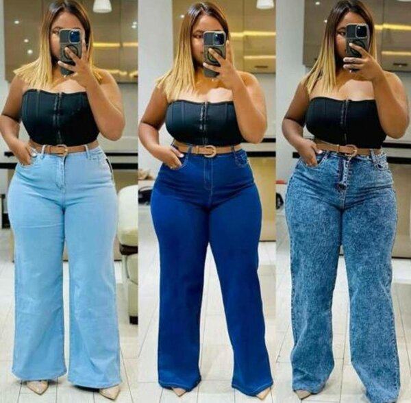 Jean taille haute femme