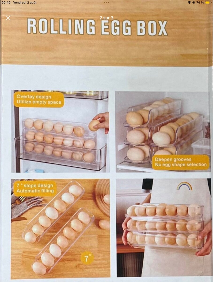 Boîte à œufs pour réfrigérateur