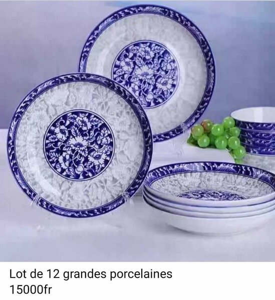  Lot de 12 grandes porcelaines