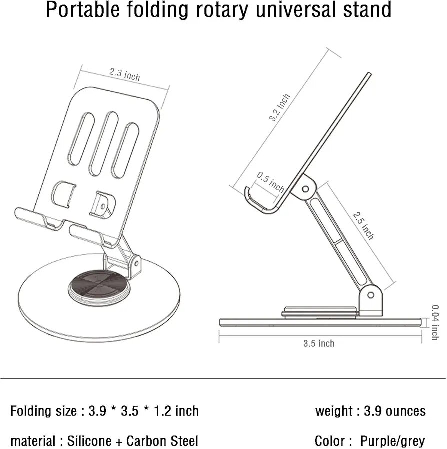 Support rotatif de téléphone en fer