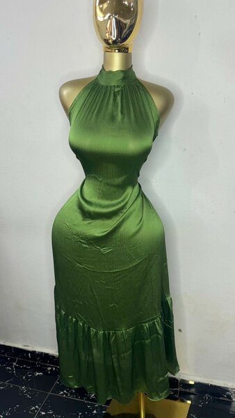 Robe Longue Verte Élégante