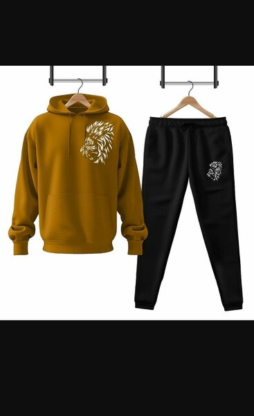 Men's printed hoodie track suit