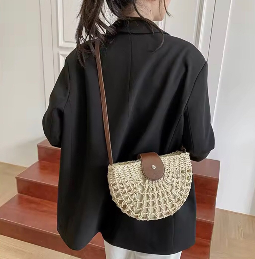 Sac bandoulière en paille