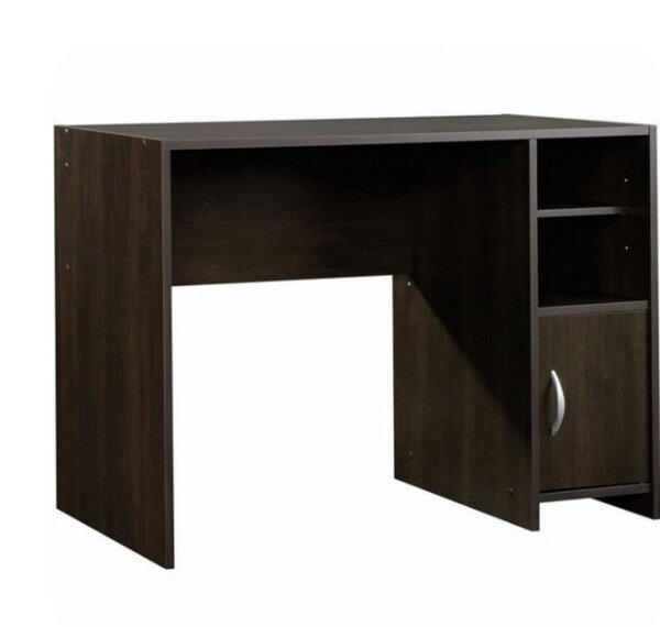Sauder Beginnings Computer Desk with Side Shelves, Cinnamon