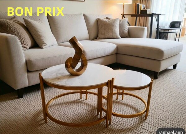 Table basse en marbre et métal