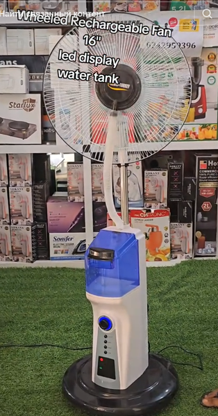 Wheeled Rechargeable Fan with water tank
