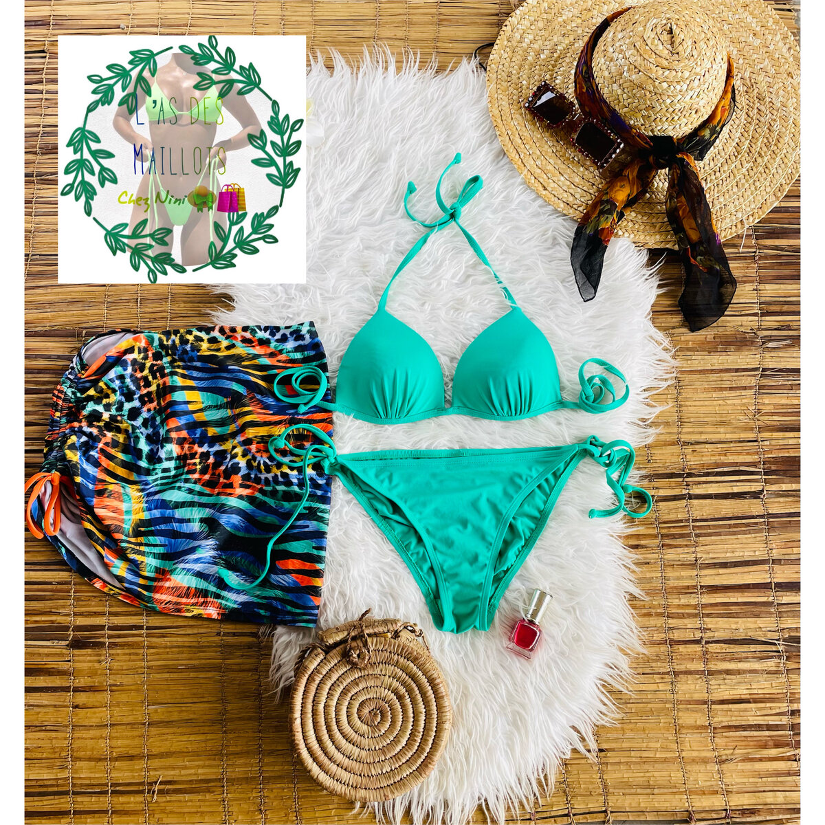 Ensemble Bikini et Paréo Coloré