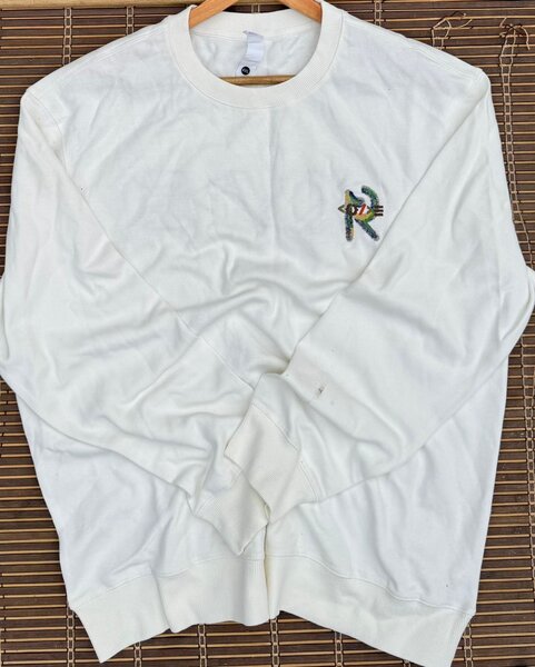 Sweat-shirt unisexe blanc brodé