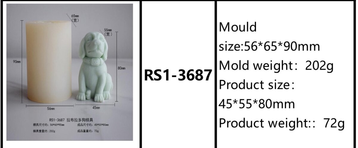 Dog candle mould