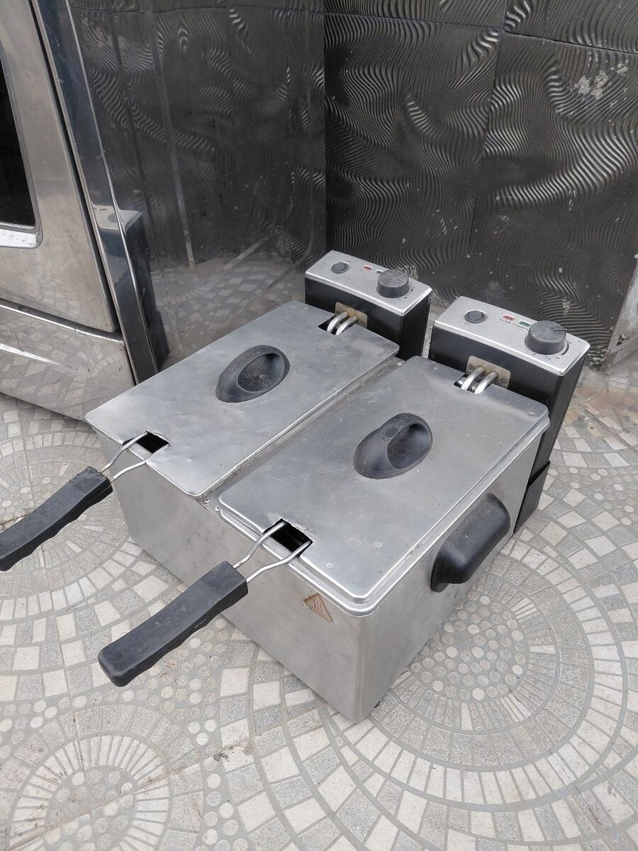 Friteuse double professionnelle inox