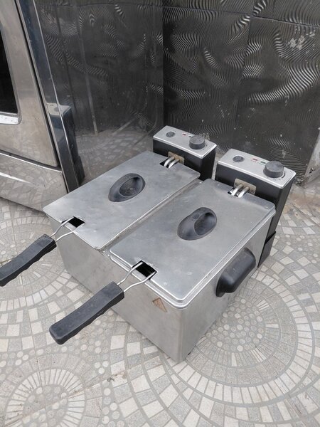 Friteuse double professionnelle inox