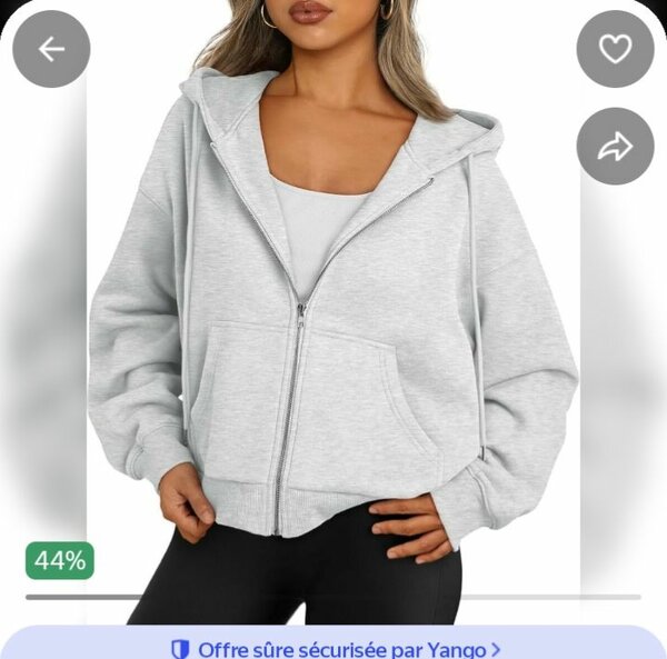 Veste à capuche zippée femme